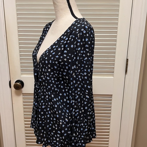 2. Sanctuary Ella Blouse in Navy with Front Tie - Picture 11 of 15